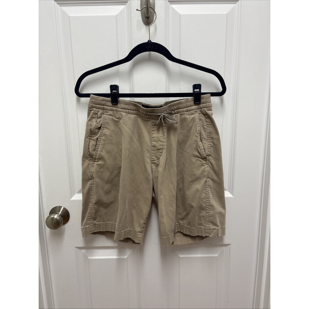 Abercrombie & Finch Men's Stretch Pull On Khaki Shorts 8 In Inseam- Size Small